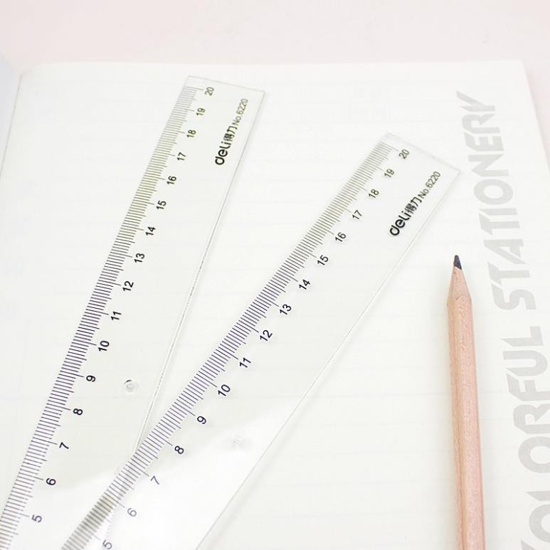 Thước kẻ nhựa 20cm Deli E6220