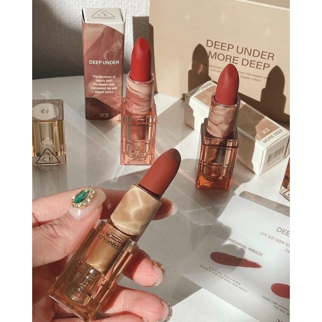 [HOÀN TIỀN 15%]Son Thỏi 3CE Soft Matte Lipstick Version Deep Under More Deep