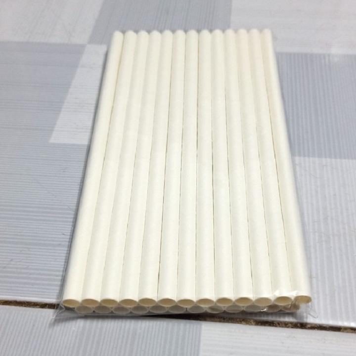 Ống Hút Giấy Trơn 8mm ( 25 cái/bịch)