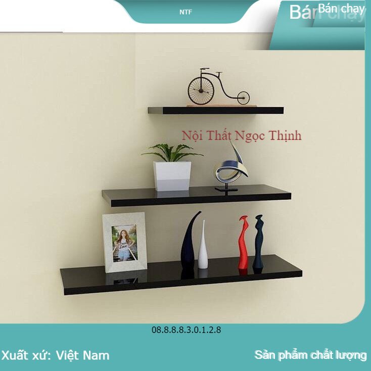 NGOTICO GIÁ GỐC TẠI XƯỞNG 3 thanh ngang kệ treo tường dài 30,40,50cm (chọn màu) có sẵn
