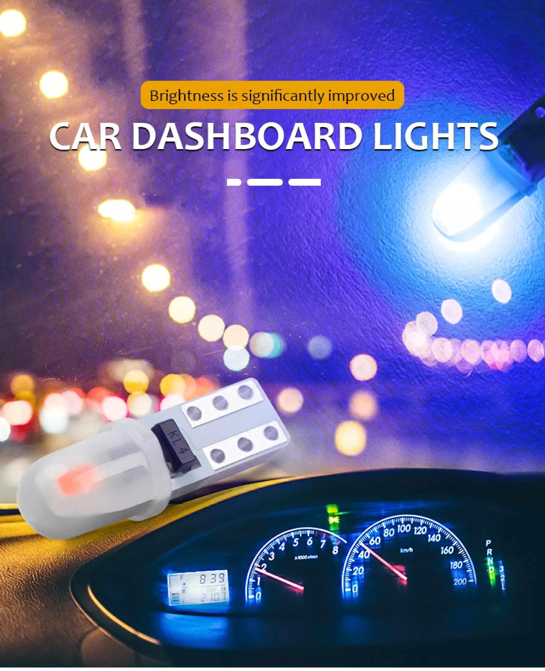 Đèn Led T5 Gắn Thay Thế Demi Xe Máy, Mặt Đồng Hồ Ô Tô T5 COB Silicone DC 12V