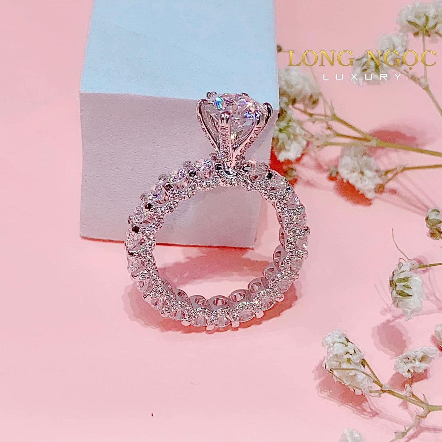 Nhẫn nữ mạ vàng nhẫn vàng non 24k đính đá pha lê nhẫn nữ thời trang nhẫn vàng Ý lõi bạc 925 Trang sức nữ - Trang Sức GADO N1544 CAM KẾT KHÔNG ĐEN