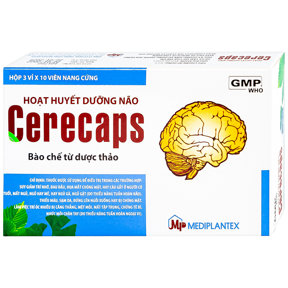 Hoạt huyết dưỡng não Cerecaps Mediplantex hỗ trợ cải thiện suy giảm trí nhớ