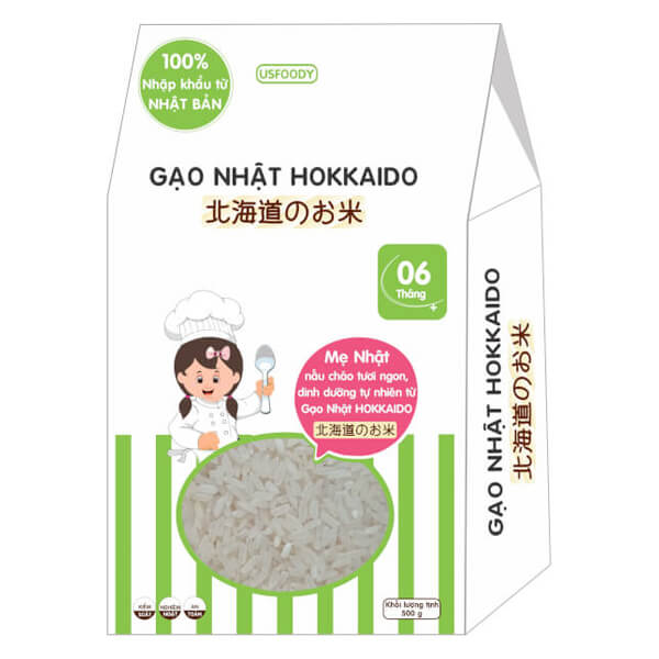 Gạo Nhật Hokkaido 500g (6M+)