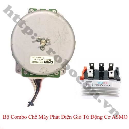 Bộ combo chế máy phát điện gió từ động cơ asmo 9.4w