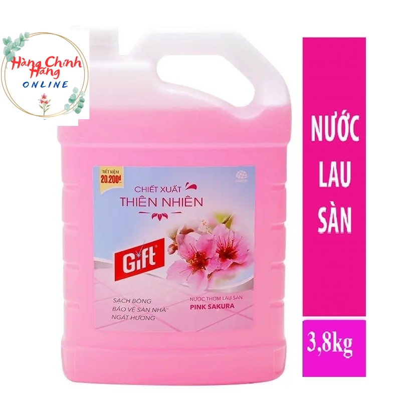 [HCM] Can Nước lau sàn GIFT 3.8kg -Hồng SAKURA