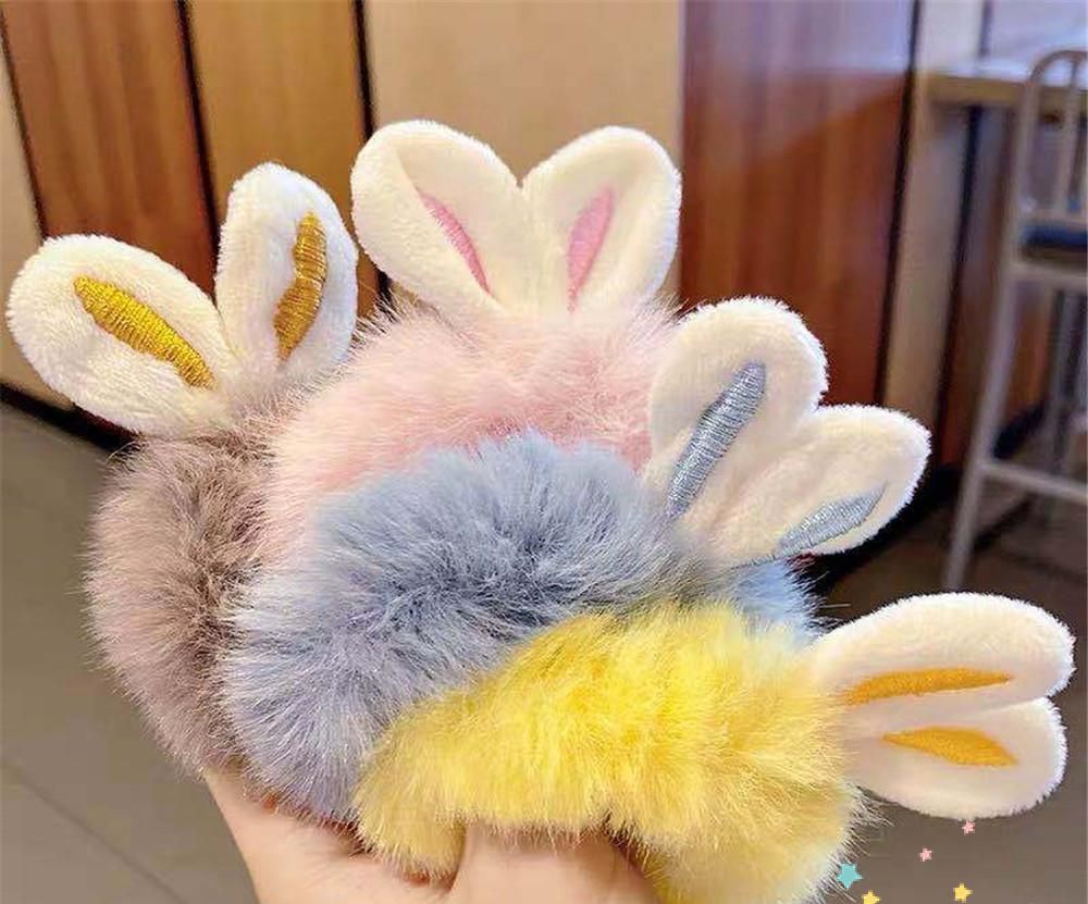 Dây cột tóc đính tai thỏ nhung mềm mịn