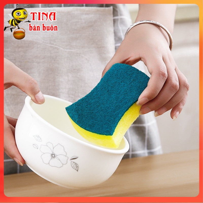Miếng Rửa Bát Kiêm Cọ Xoong Xanh ( Miếng rửa bát 2 mặt ) E623