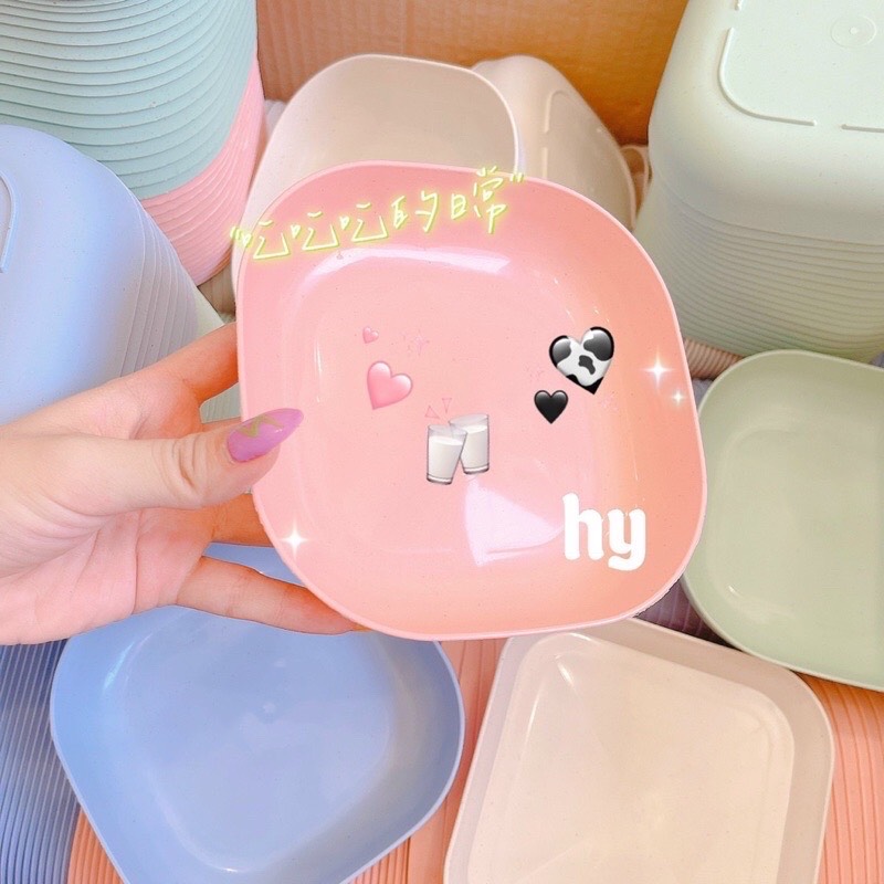 Sét 8 Chiếc Đĩa Lúa Mạch, Chất Liệu Nhựa Lúa Mạch Sinh Học An Toàn