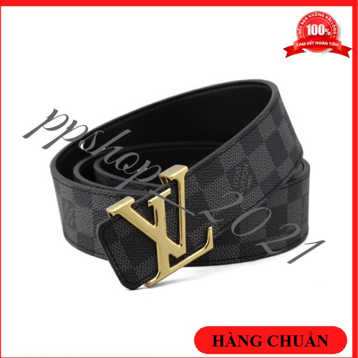 Thắt Lưng Nam Dây Da Họa Tiết Caro Độc Lạ Cá Tính