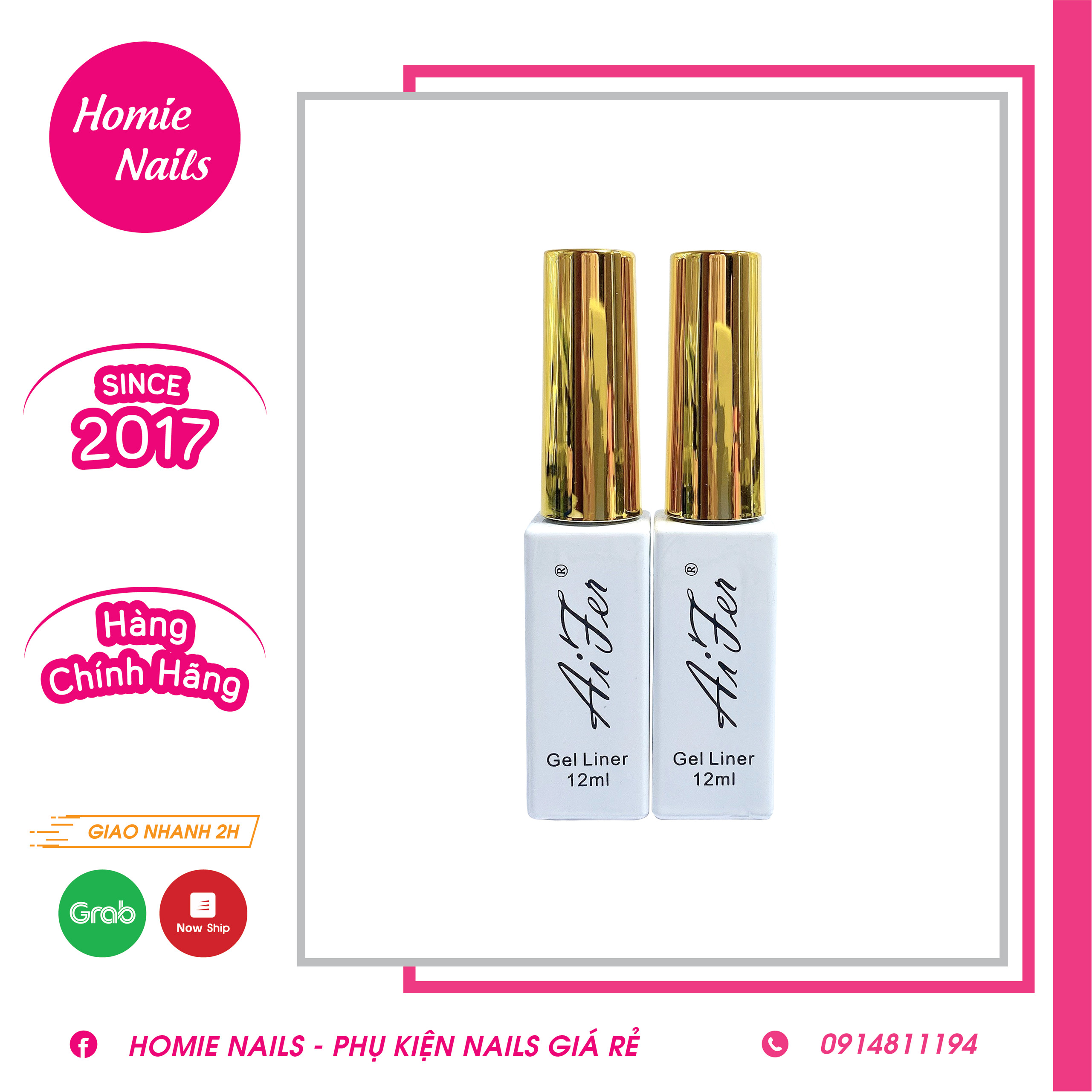 Sơn Gel Cọ Nét AIFER - Cọ Vẽ Nét MÓng Siêu Mảnh