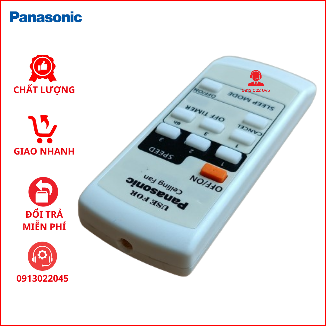 Điều khiển quạt trần 4 cánh Panasonic.
