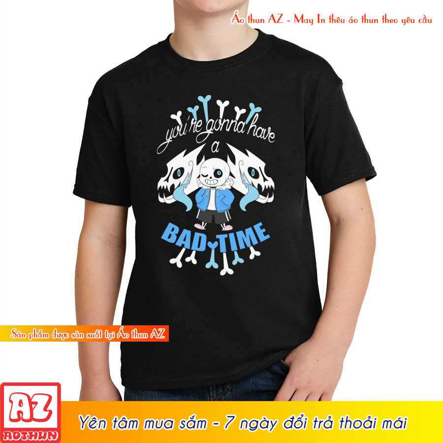 Áo thun game Undertale Sans Bad Time màu đen - Có size trẻ em M2809