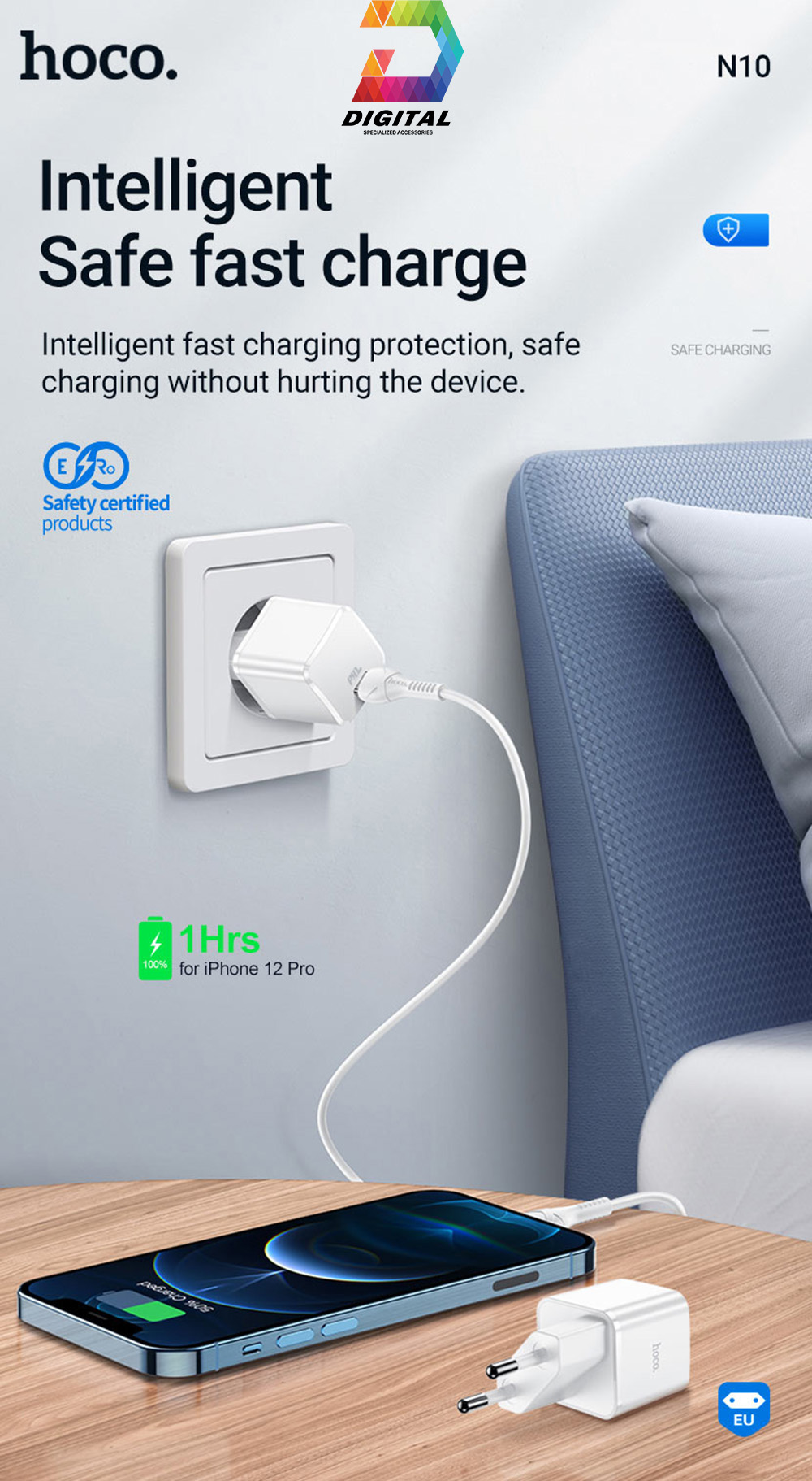 Củ Sạc Nhanh Mini Hoco N13 PD 20W Chính Hãng