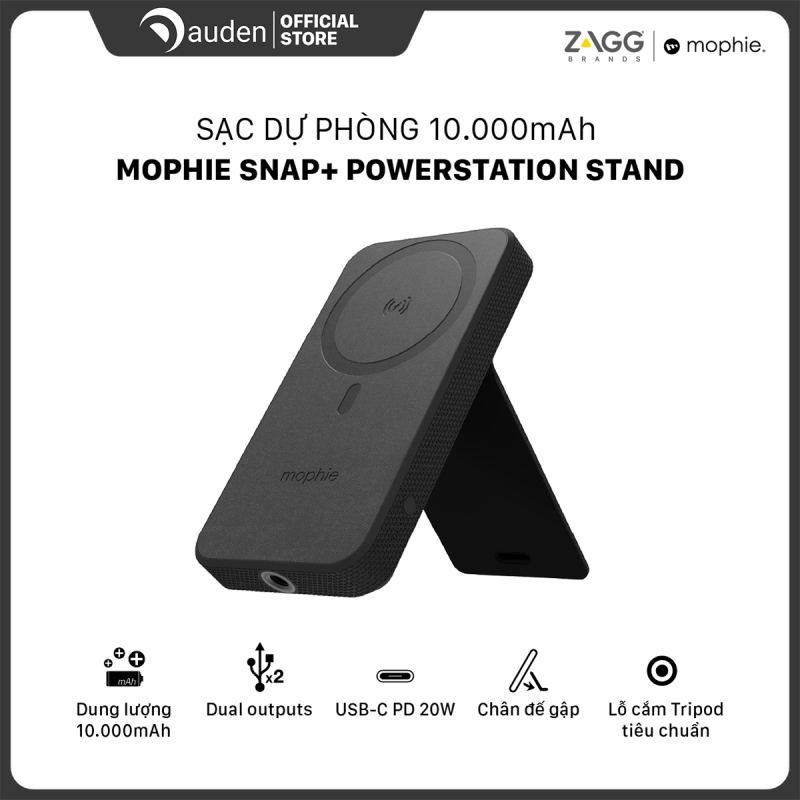 Sạc dự phòng Mophie Snap+ Powerstation Stand 10,000mAh - Hàng chính hãng