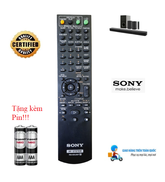Remote điều khiển dàn âm thạnh Sony RM- ADU007 - Hàng mới chính hãng 100% Tặng kèm Pin