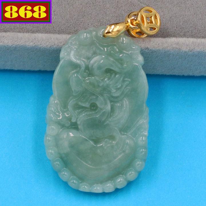 Mặt dây chuyền tuổi Thìn đá cẩm thạch xanh MCGCTX10