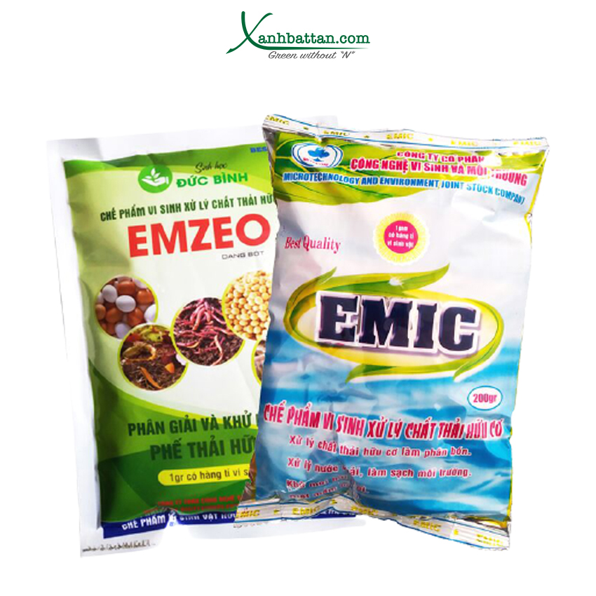 Bộ 2 Gói Emzeo Emic Khử Mùi Hôi, Ủ Đậu Tương, Ủ Phân Gà