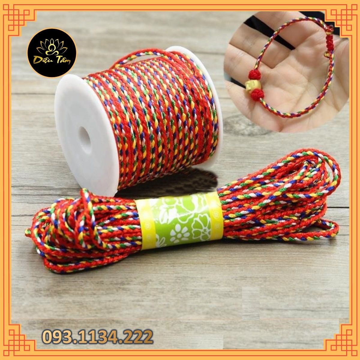 Cuộn Chỉ ngũ sắc tết vòng phong thủy trừ mà,bình an may mắn