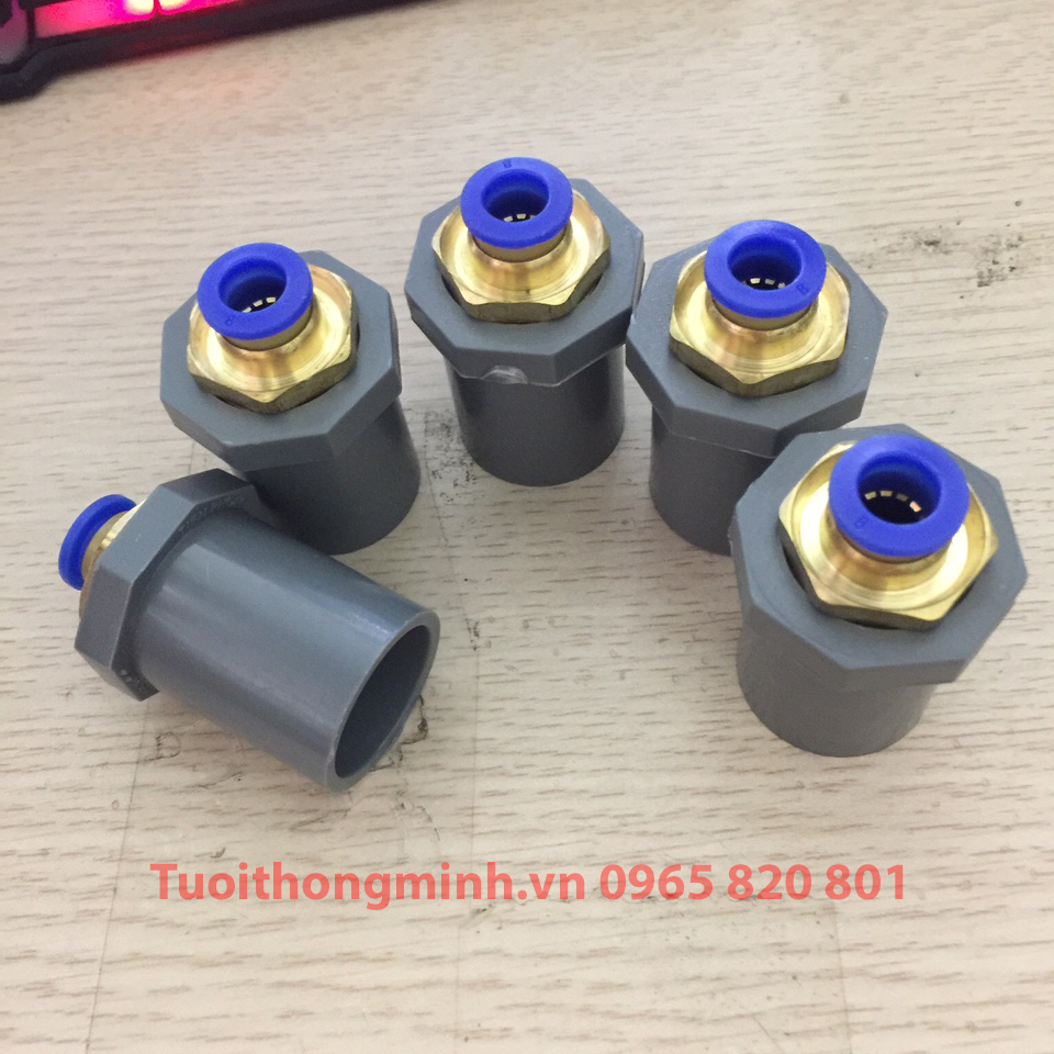 Đầu chuyển từ ống PVC 21 sang nối nhanh ống 8,10,12mm