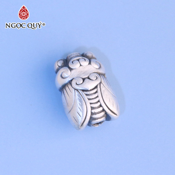 Charm bạc ngọc thiền xỏ ngang - Ngọc Qúy Gemstones