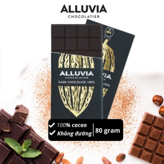 Socola đen nguyên chất không đường đắng đậm 100% ca cao Alluvia Chocolate thumbnail