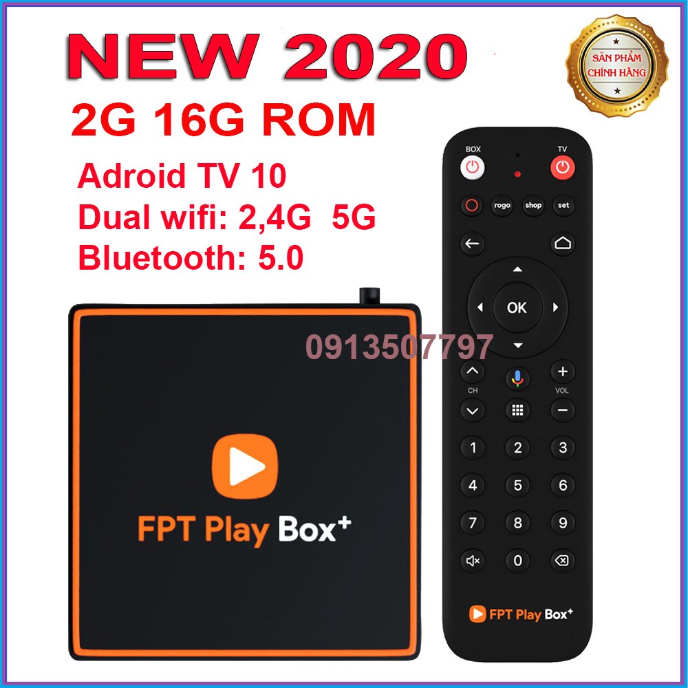 FPT PLAY BOX  2020 + Android 10 + 4K Model T550 ram 2G Có Điều Khiển Bằng Giọng Nói  2G ram 16G rom