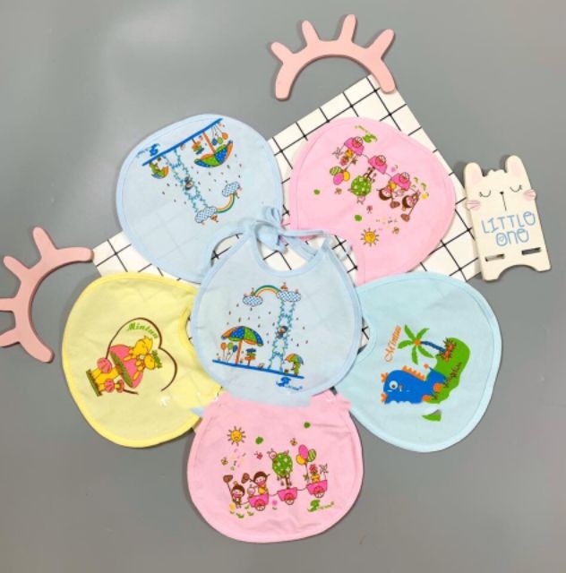 Yếm dây/ yếm dãi 2 lớp cho bé, nhiều mẫu (cotton,chống thấm)