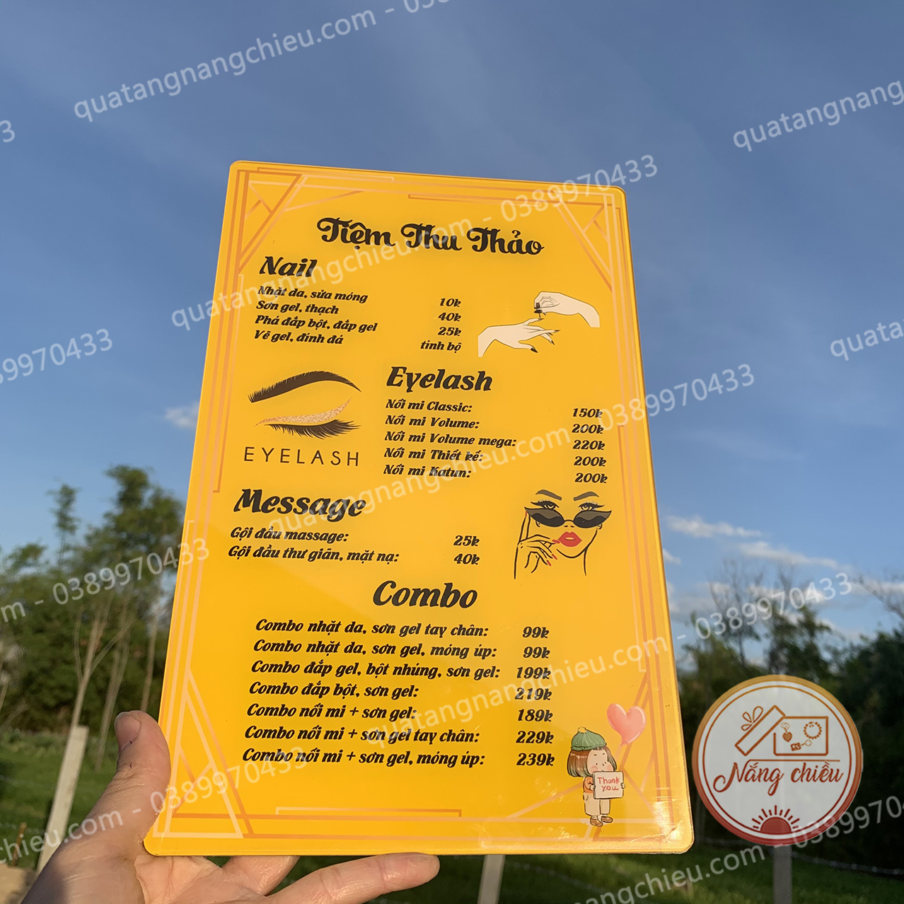 Menu cho thẩm mỹ viện, Bảng giá cho tiệm nail, spa, cắt gội đầu, massage_ Menu giá rẻ và chất lượng tốt