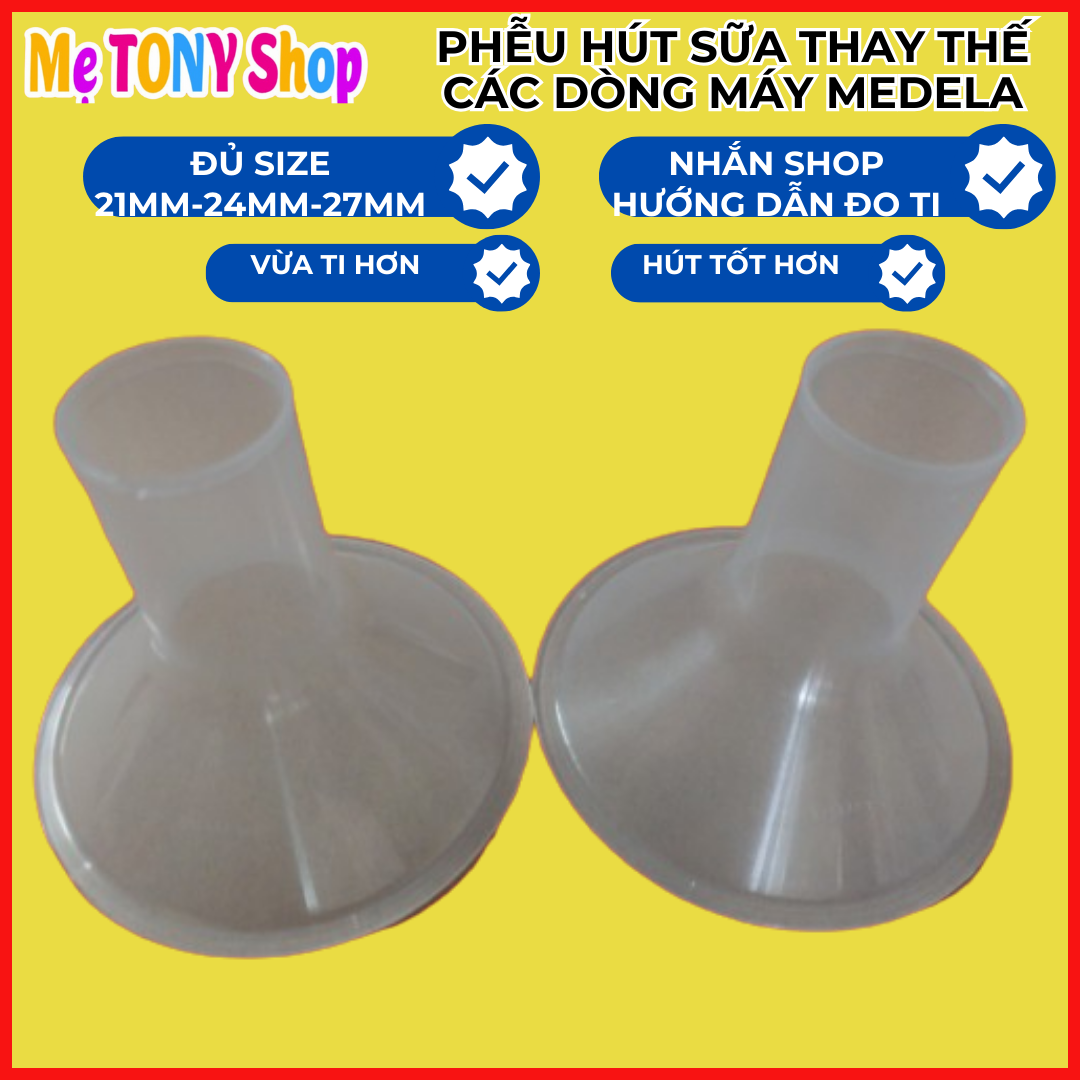 [Xem VIDEO cận cảnh]Phễu Hút Sữa Medela Size 21mm-24mm-27mm (Pump,Freestyle,Sonata,Swing Maxi...)