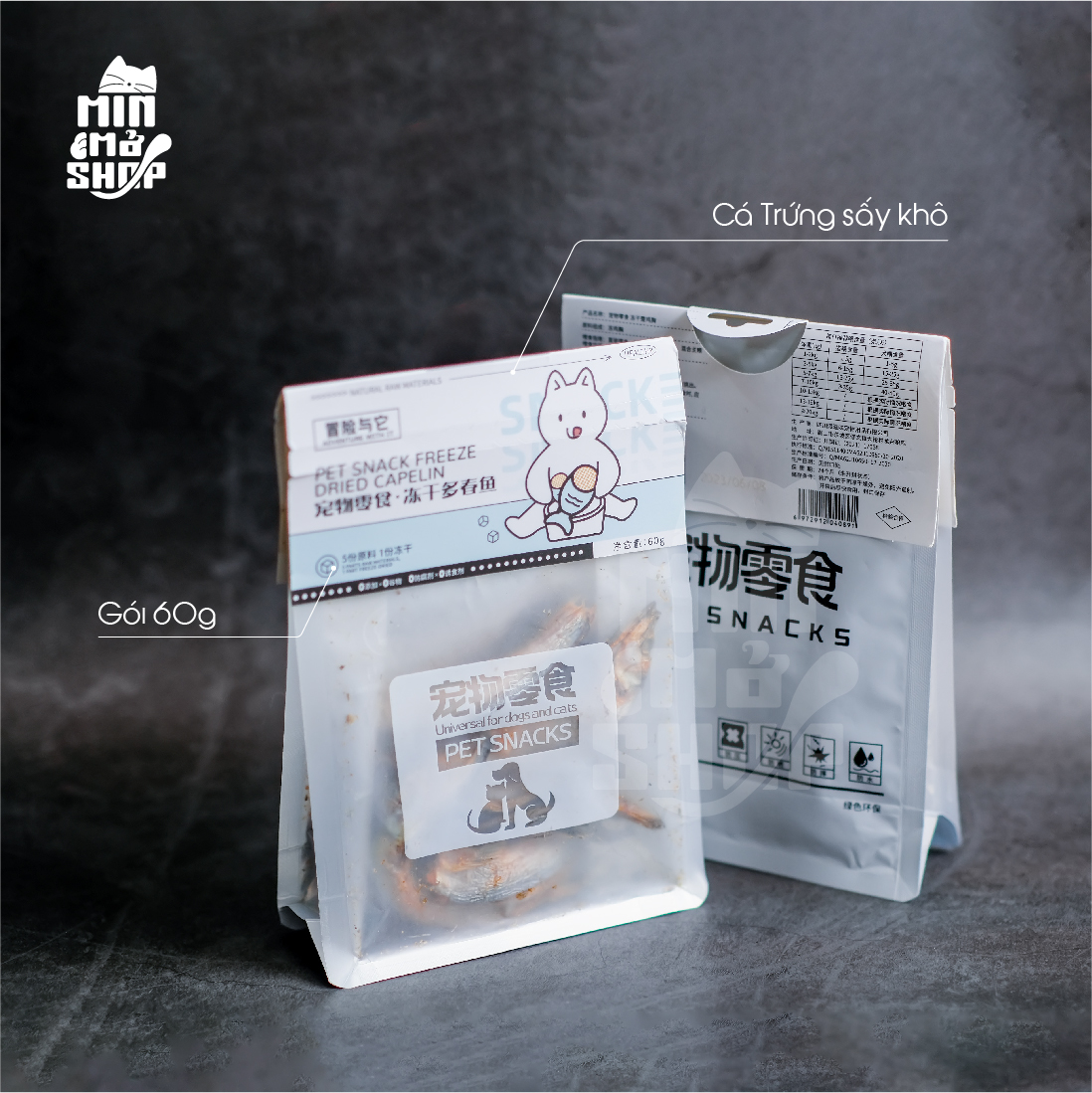 THỊT CÁ SẤY KHÔ CHO MÈO DẠNG TÚI ( SNACK CHO MÈO LOẠI 1 )