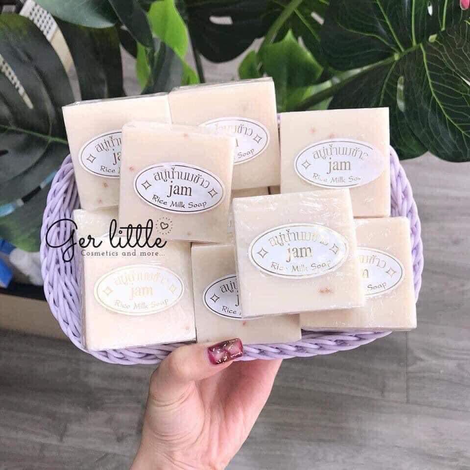 [Siêu Rẻ ] 6 cục Xà phòng cám gạo/nghệ cam Thái Lan JAM RICE MILK SOAP 50gr 🇹🇭 xà bông sữa, tinh chất gạo/nghệ trắng sáng da