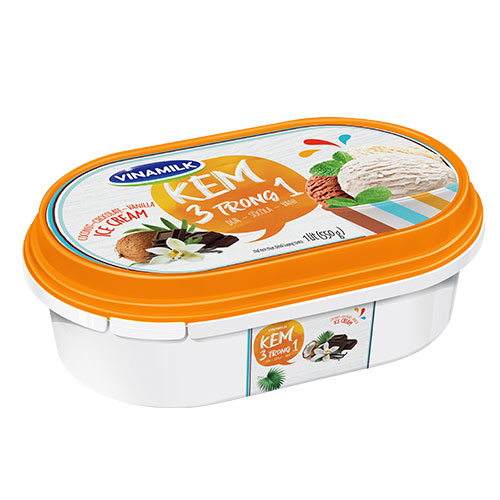 2 Hộp Kem Dừa - Socola - Vani Hộp 1L