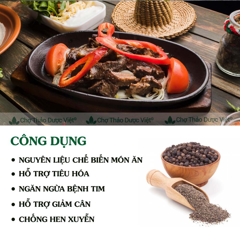 Bột tiêu đen hữu cơ 100g ( Bột hạt tiêu đen rang, cay thơm cay nồng)- Chợ Thảo Dược Việt
