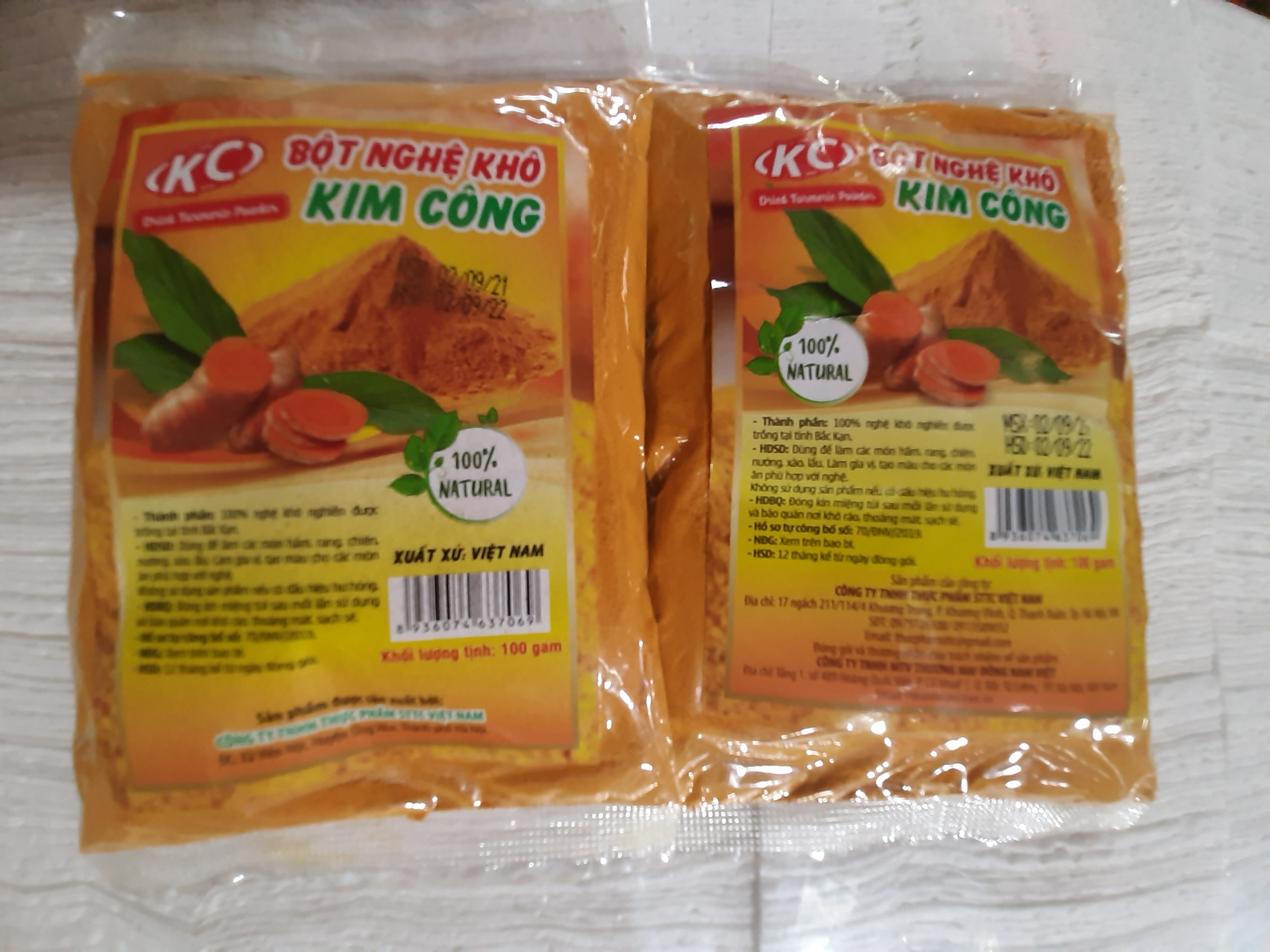 Bột nghệ Kim Công gói nhỏ 100g