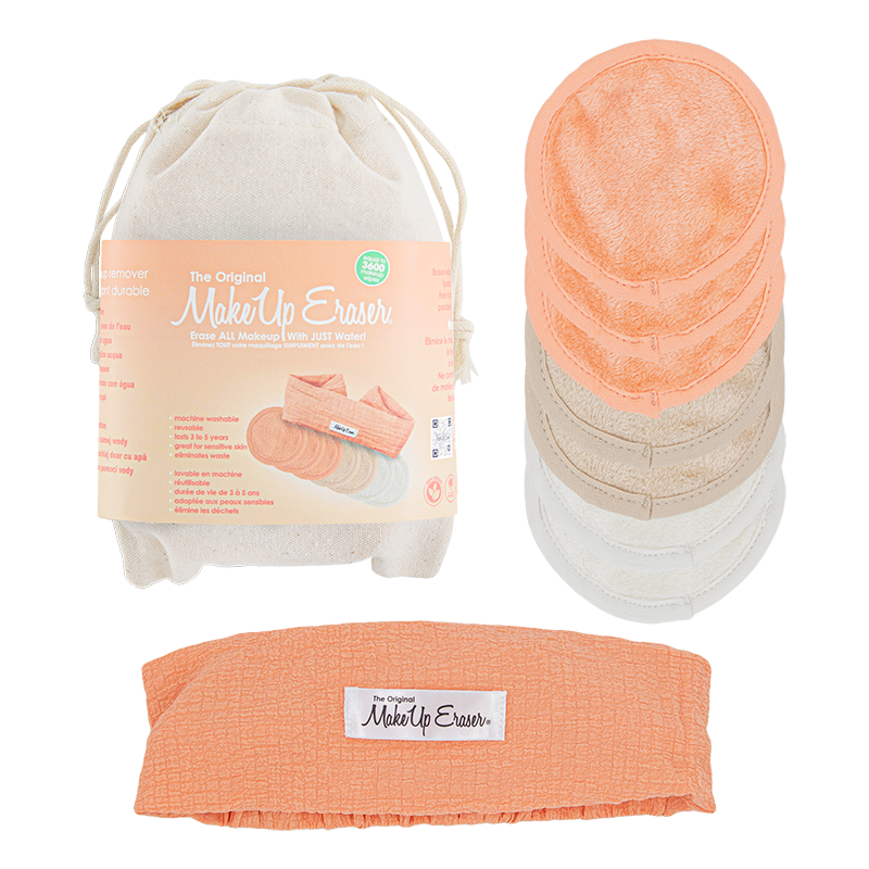 Set mini khăn tẩy trang và tẩy da chết siêu mềm mịn MakeUp Eraser bản Cam nổi bật Peachy Clean (kèm quà cực xinh!)