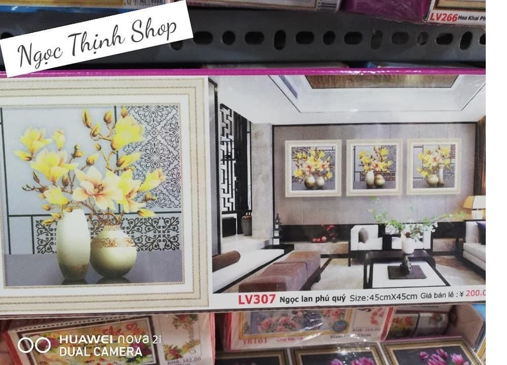 Tranh đính đá ngọc lan phú quý LV307