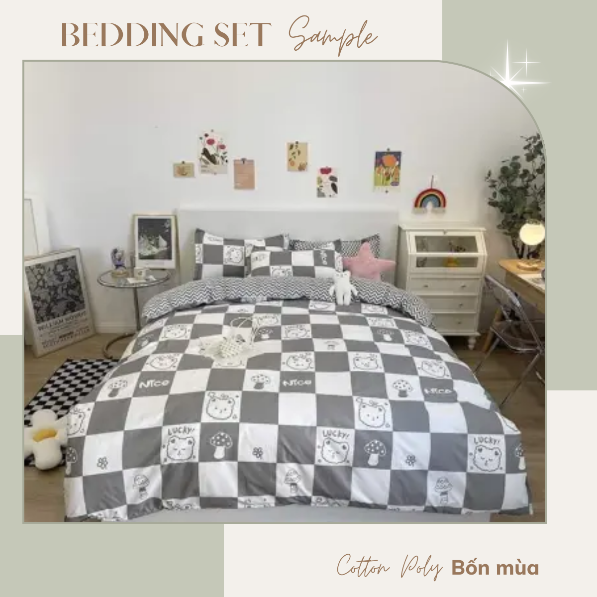 Ga trải giường Cotton poly bốn mùa đủ size