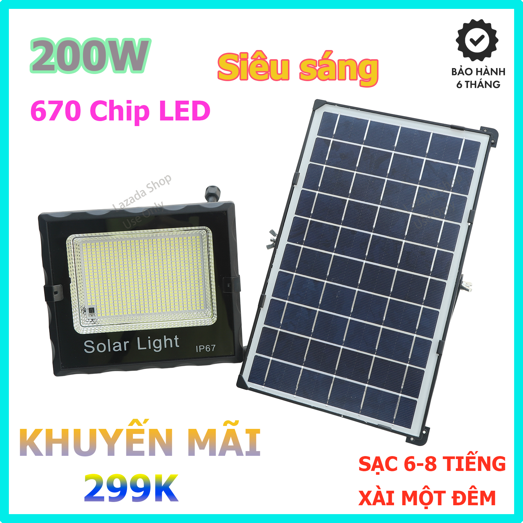 Đèn pha năng lượng mặt trời 200W 300W 600W