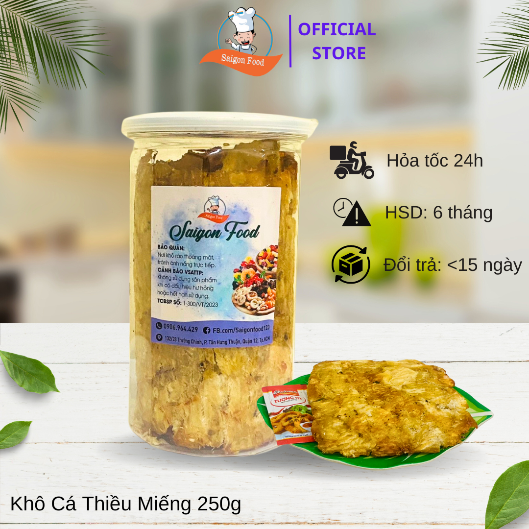 [HCM]250g Khô cá thiều miếng siêu ngon lon pet- Saigon Food