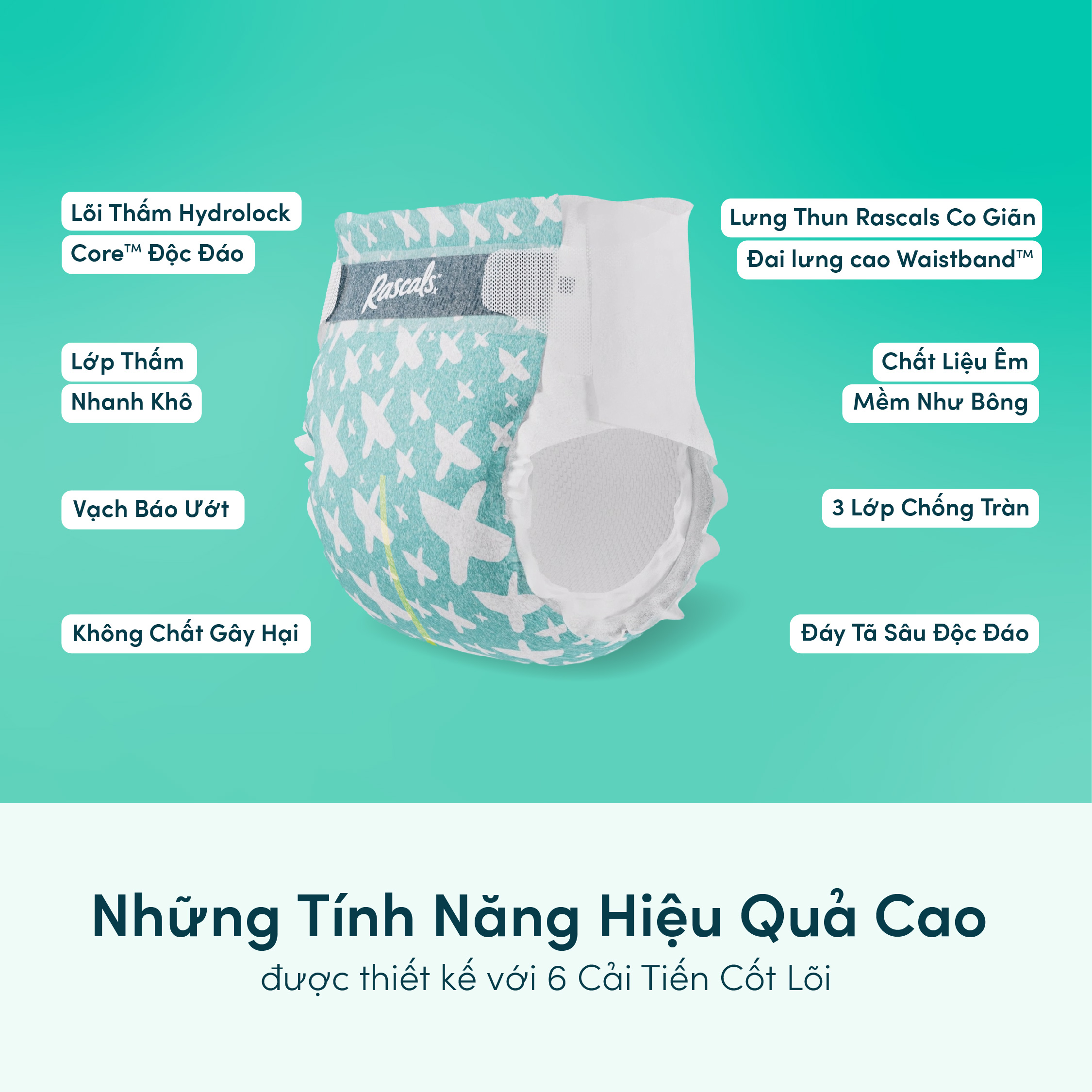 Rascal + Friends Diapers/Diapers Size S (4-8kg) 70 Pieces