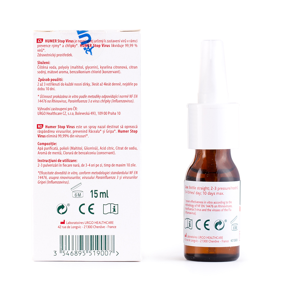 Xịt mũi Humer Stop-Virus Sinomarin người lớn 15ml