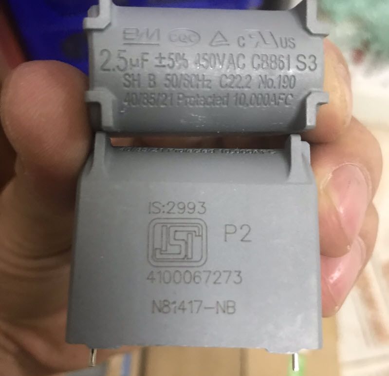 Linh kiện tụ bếp từ 2.5uf 450vac