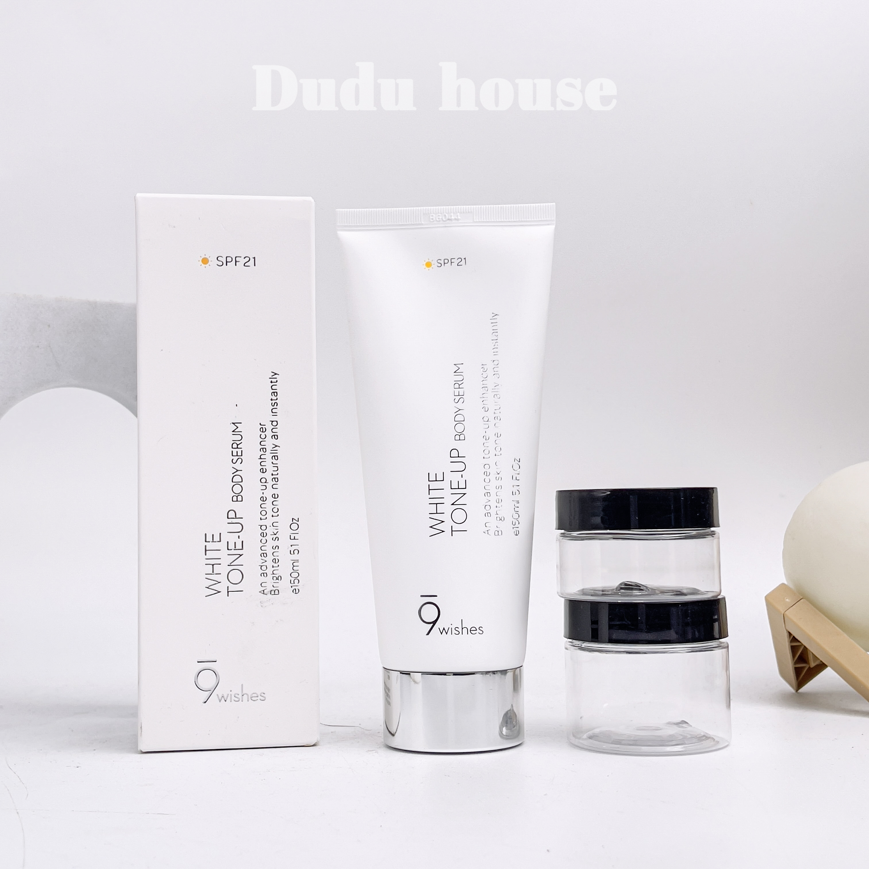 Kem Dưỡng Trắng Nâng Tone Da Toàn Thân 9 Wishes White Tone Up Body Serum 150ml Duduhouse