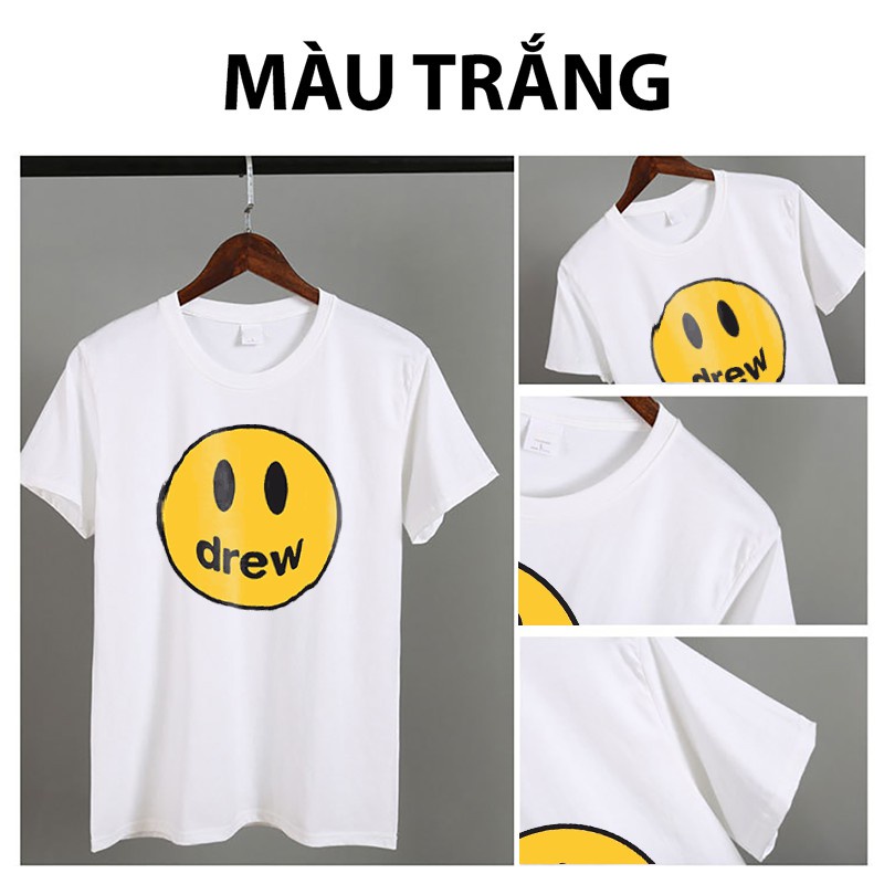 Áo phông cộc tay mặt cười drew siêu cute