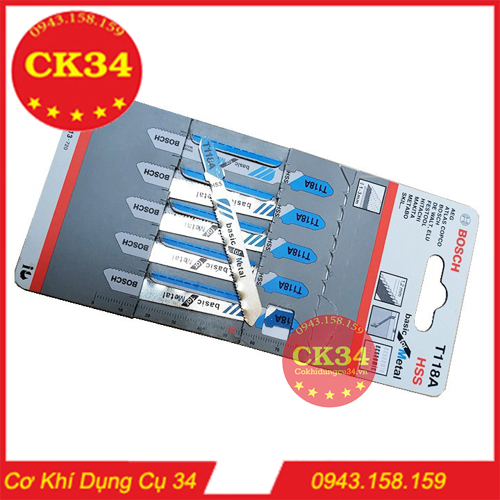 Lưỡi Cưa Sọc, Lưỡi Cưa Lọng Sắt HSS T118A