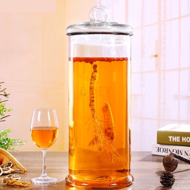 Bình Thủy Tinh Trụ TRƠN Ngâm Rượu 12 Lít (Không Vòi, Không Đế), Bình Thủy Tinh Ngâm Rượu Hình trụ tròn, Hũ Ngâm Ruou, Bình Ngâm Trái Cây, Binh Sam, Hu Lo Ngam Nhan Sam