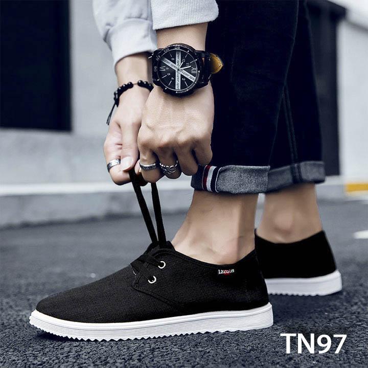 Giày Sneaker Nam Chất Vải Jeans Cao Cấp TN97 - Đen