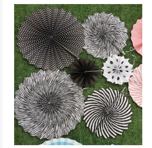 Set 6 cái quạt giấy ảnh thật shop tự chụp