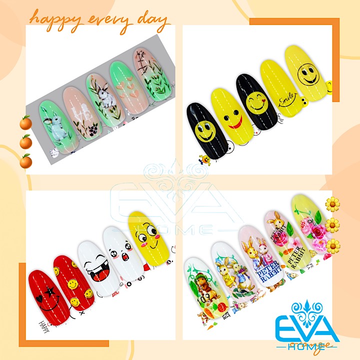 [HCM]Decal Dán Móng Tay 3D Nail Sticker Hoạ Tiết Icon Mặt Cười EB111